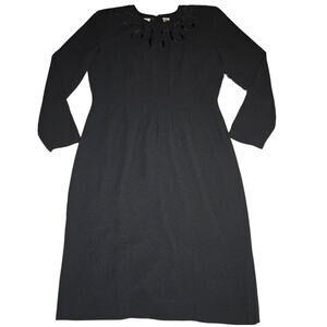 2/$30 Vintage 80s Ms. Chaus Black Long-sleeved Knee-length Dress  Size 8